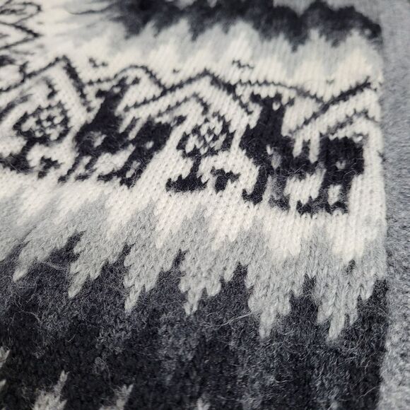 ALPACA gray zip up knit cardigan‎ shacket sweater unisex M - Picture 4 of 8